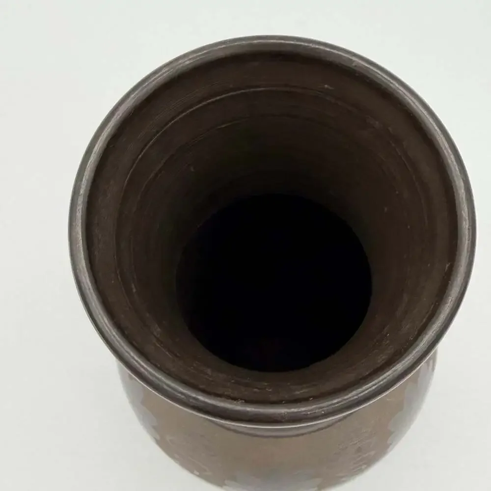 Signed Studio Art Hungarian Black Pottery Vase